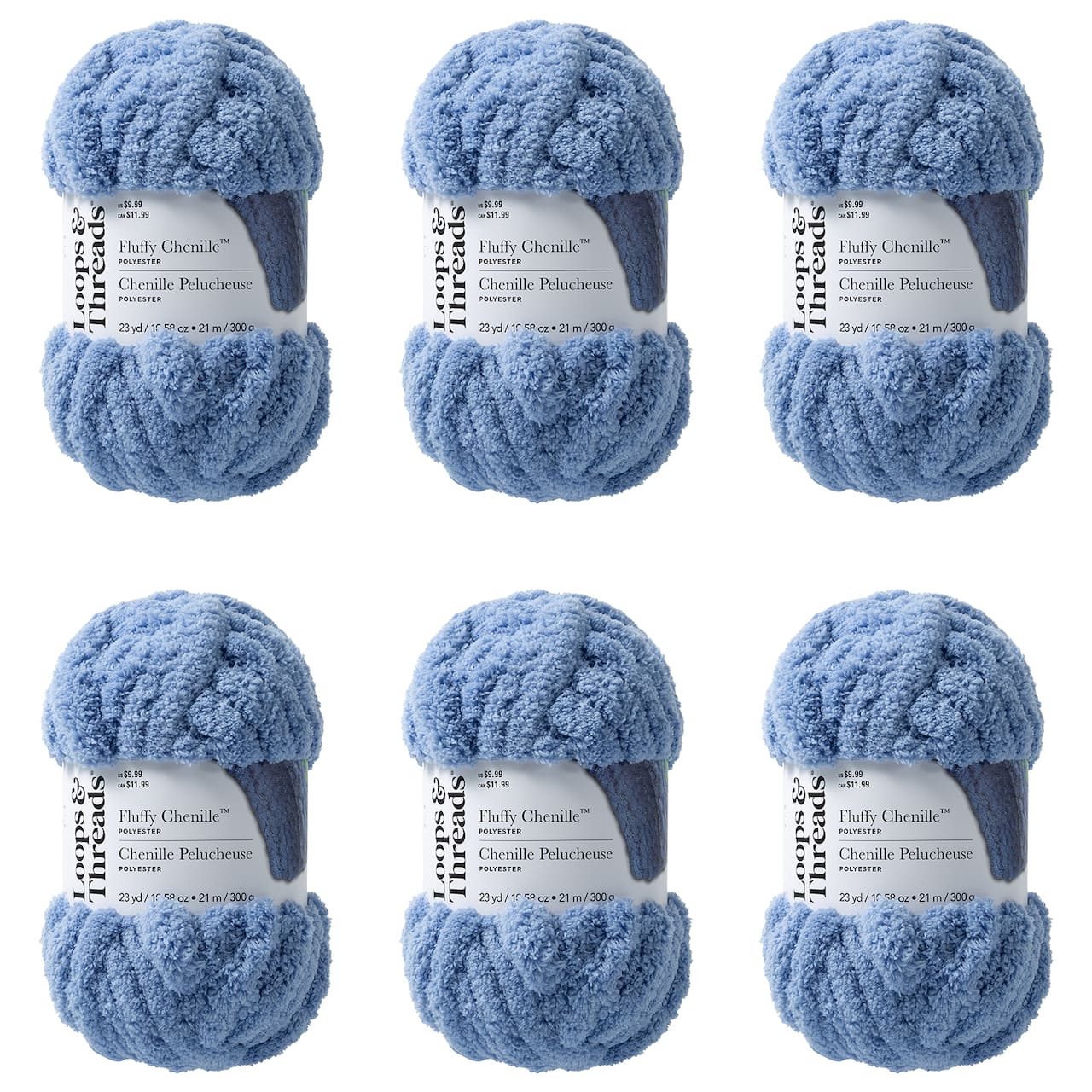 6 Pack: Fluffy Chenille™ Yarn by Loops & Threads®